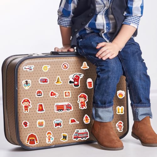 312Pcs Firefighter Stickers, Self Adhesive Firefighting Theme Sticker Fireman Stickers for Scrapbooks Envelopes Cards Gifts Crafts Party Favors Class Rewards - style: Firefighting