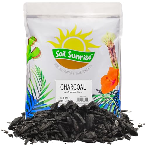 Soil Sunrise Horticultural Charcoal for Indoor Plants (12 Quarts) Hardwood Soil Additive for Orchids, Terrariums, and Gardening - size: 12 Quarts
