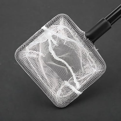 4 in 1 Portable Aquarium Cleaning Tool Kit Fish Tank Cleaning Set with Long Handle Fish Tank Cleaner Net, Shovel, Sponge, Plant Fork - Saltwater & Freshwater Fish Tank