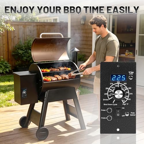 Digital Controller Kit for Traeger Pellet Grills ,BBQ Control Board Replacements Parts F/C Temperature Mode with Temperature Meat Probe RTD Sensor