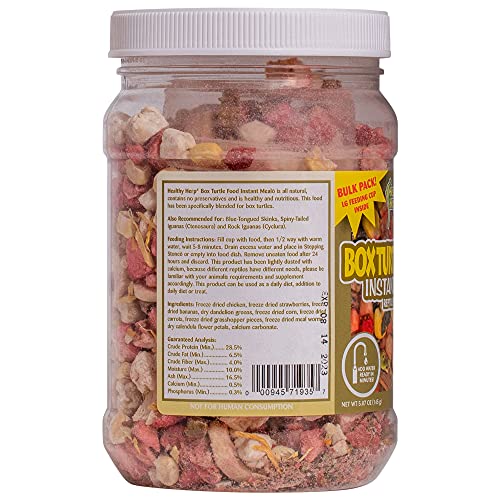 Healthy Herp Box Turtle Food Instant Meal for Reptiles - Nutritious Turtle Food, Tortoise Habitat Accessories, Tortoise Food - Made in USA, Quick Prep - 5.07 oz (145g) - size: 5.07 Ounce (Pack of 1), style: Jar