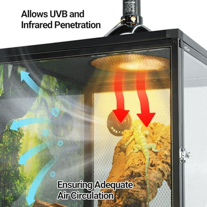 REPTI ZOO 18" x 18" x 24" Front Opening Chameleon Cage with 3-Sided Metal Mesh, 34 Gallon Screen Vertical Terrarium with Background Sticker, Tall Enclosure for Chameleon, Tree Frog, Arboreal Reptiles - size: 18" x 18" x 24"