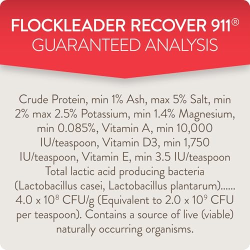 Recover 911, Severe Stress Probiotic Water Supplement for Chickens with Electrolytes, Prebiotics & Oregano, Molting, Extreme Weather, and Predator Attack Support, 8 oz (Pack of 2) - size: 8 Ounce (Pack of 2), style: Recover 911