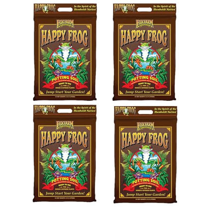 Happy Frog Potting Soil, 12qt – for Indoor/Outdoor Container Plants,Designed to Improve Root Efficiency, pH Adjusted for Optimal Nutrient Uptake – Contains Microbes and Humic Acids (Pack of 4) - size: 12 Quarts (4 Pack)