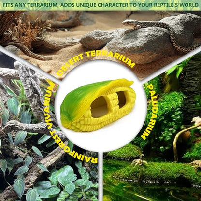 Bearded Dragon Reptile Hide Caves Corn Lizard Leopard Gecko Hideout Tank Accessories Turtle Snake Décor Amphibian Habitat Tortoise Personalized Decoration - style: CORN