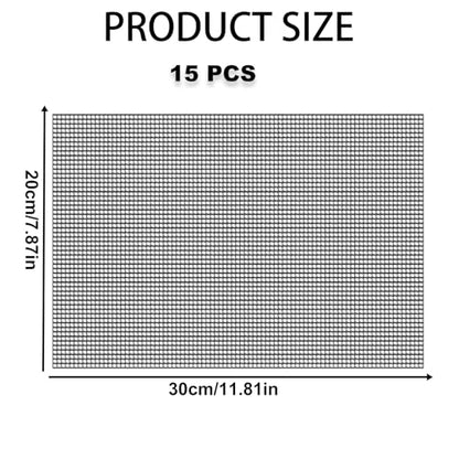 15PCS Flower Pot Mesh Pads, Plastic Bonsai Drainage Screens for Planters | Easy Cut, PE Material, Soil Retention, Fast Drainage, Fits Most Planters, Indoor Outdoor Gardening