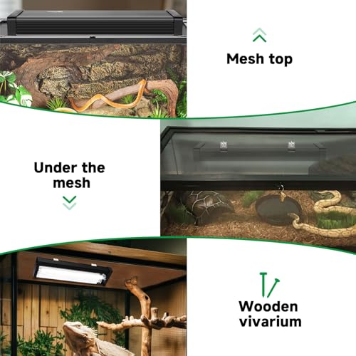T5 UVB Reptile Light Fixture Upgrade Square HO UVB Bulb Lighting Combo Kit 10.0 UVB Light for Reptiles Terrarium Fluorescent 8W Reptile Light Bar UVA UVB Desert Lamp for Bearded Dragon Turtle Tank - size: 8W 12IN