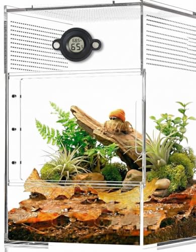 2 PCS Magnetic Temperature and Humidity Monitor for Jumping Spider Enclosure Accessories Digital Thermometer Hygrometer for Spider Terrarium, Reptile Tank Habitat Gauge (Round) - color: Round