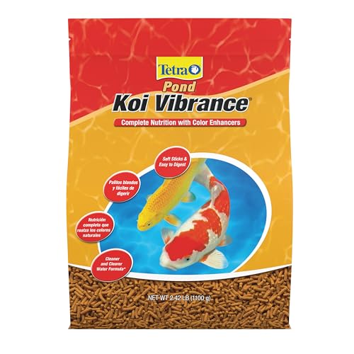 Tetra Pond Koi Vibrance Soft Sticks, Floating Pond Fish Food, 2.42 lbs | Daily Diet for Koi Fish and Ornamental Goldfish, Feed When Water is Above 50 Degrees, Highly Digestible, Clean & Clear Water - size: 2.42 Pound (Pack of 1)