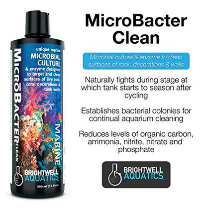 Brightwell Aquatics MicroBacter Clean Marine Aquarium Cleaner Aid, 20L - size: 20-L