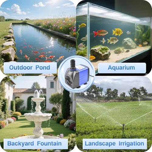 CONQUERALL 10W 158GPH Garden Fountain Pump 4.1ft Transfer Water for Aquarium Pool Waterfall Hydroponic - color: 158gph-10w, size: 1PC