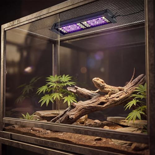 LED UVB Reptile Light with Timer & Dimmer (8.5inch) | 8W Full Spectrum UVA UVB Lamp with 3 Lighting Modes,5-Level Dimmable,4/8/12H Cycle Timer,for Bearded Dragon,Gecko,Tortoise - size: 8.5inch