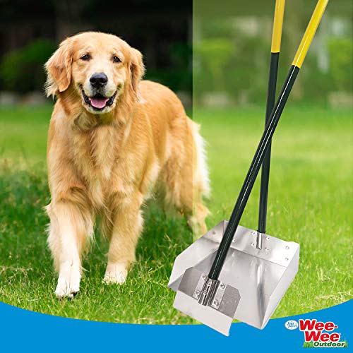 Four Paws Dog Spade & Scooper Set for Pet Waste Pick-Up, Large, 2 Count | Stainless steel long-handled dog waste tool, spade & pan design, easy pet waste pickup, 38" x 10" - size: Large, 9.5" x 10" x 38", style: Spade & Pan Set