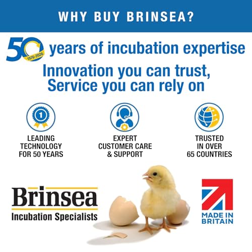 Brinsea Mini II Eco Manual Egg Incubator, Easy to Use Controls | Beginner-friendly, Brinsea-built with 50+ years of proven quality, External Water Top-Up, Fan Helps Air Circulation for Hatch - style: 10 Eggs