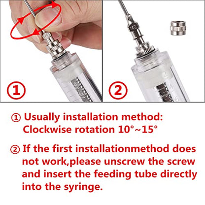 50ML Baby Bird Feeding Syringe Set with 6 Tubes and 2 Spoon | Feeding Tubes for Birds Parrot,Hand Baby Bird Feeder,Curved Gavage Tubes,Stainless Steel Metal Feeding Spoon - size: 50ML