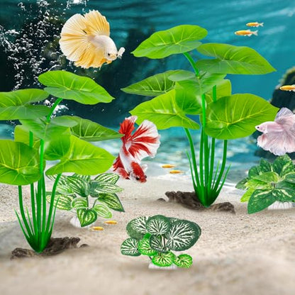 12 Pack Silk Aquarium Plants Betta Fish Tanks Decor，Betta Hammock 6-inch Fish Tank Plants Aquarium Decor，Suitable Artificial Fish Tank for Betta,Goldfish & Reptile Tanks Ornament Accessories