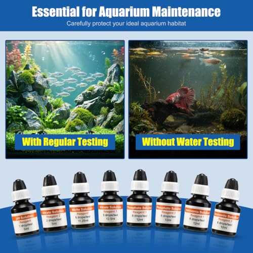 DaToo Aquarium Master Test Kit 5 in 1 Fish Tank Water Master Test Kit for pH Ammonia Nitrite Nitrate Phosphate High Accuracy Aquarium Water Testing Kit for Freshwater and Saltwater Tanks