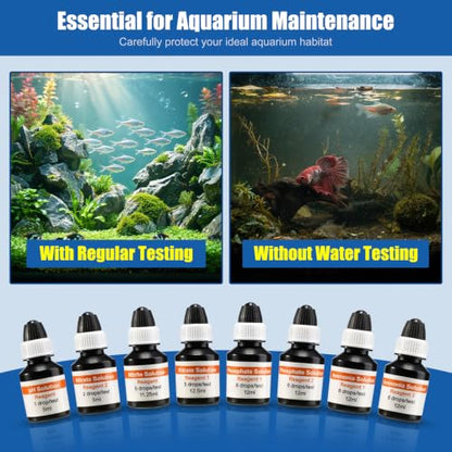 DaToo Aquarium Master Test Kit 5 in 1 Fish Tank Water Master Test Kit for pH Ammonia Nitrite Nitrate Phosphate High Accuracy Aquarium Water Testing Kit for Freshwater and Saltwater Tanks