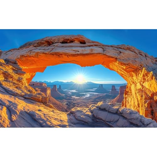 Rock Stone Terrarium Background Desert Gobi Clear Blue Sky Reptile Habitat Background Oasis Mountain Cactus with Sun Rays Aquarium Background Natural Desert Style Landscape Fish Tank Backdrop 24x12in - color: Rock Blue, size: 24(W)x12(H)inches/ 60(W)*30cm