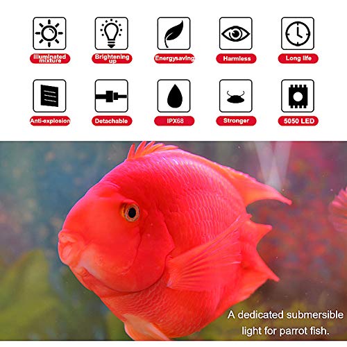 MQ 16 in Submersible LED Aquarium Light, 2.5W Color Changing Fish Tank Light with Remote Control, IP68 Crystal Glass 18 LEDs Lights Bar, for Fish Tank 20-25 inch - size: 18LED-Length 16"
