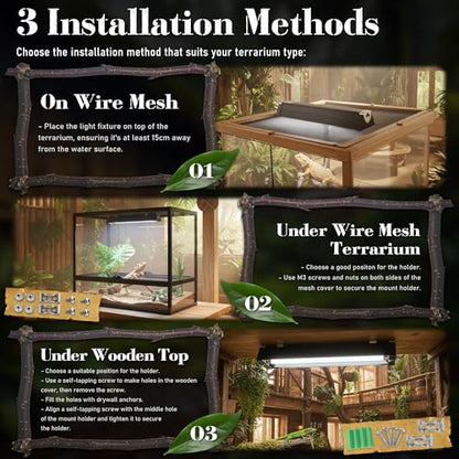 4W Reptile T5 HO UVB 6.5" 10.0 Light Fixture with Tube, Dedicated UVB Spot Hood for Terrariums, Suitable for Desert Reptiles Like Baby Bearded Dragon - color: 10.0 Desert