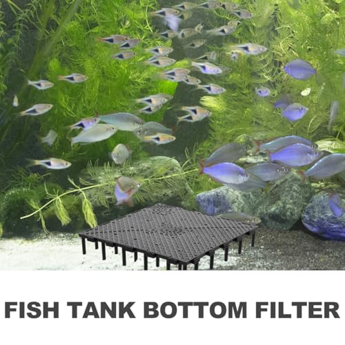 ULTECHNOVO Fish Tank Bottom Filter Plate 10 Pcs Aquarium Undergravel Filter Plates Splicing Bottom Board for Substrate Separation Water Flow Fish Breeding 5.90 X 5.90 X 1.06 in