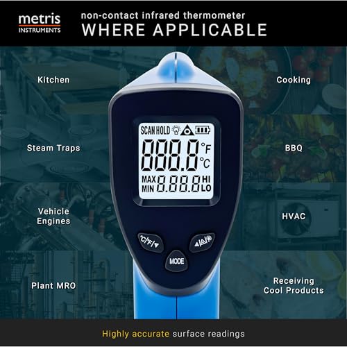 Metris MM2+ Infrared Thermometer Gun -58°F to 1112°F Laser Temp Gun | 1.5% Accuracy