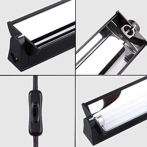Aiicioo T5 UVB Lighting Combo Kit - 12" Light Fixture Desert 10.0 Terrarium Hood Light Fixture & High Output T5 HO UVB Bulb for Reptiles Chameleon Gecko (watts, 8) - size: 12Inch 8W