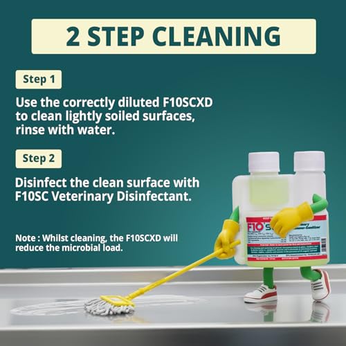 F10 SCXD Concentrated Cleaner Sanitizer with Soap for Veterinary Clinics Kennels Animal Shelters Pet Areas Broad Spectrum Hard Surface Cleaner Pine Fragrance - 100 ml (3.4oz)