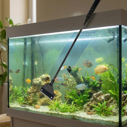 Deluxe Aquarium Algae Scraper and Glass Cleaner, Fish Tank Cleaner, Aquarium Glass Scraper with 5 Stainless Steel Spare Blades (19 Inch) - size: 19 Inch