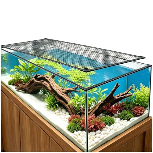 Magnetic Aquarium Anti-Jumping Net Cover, Aquarium Covering Air Screen Net Reptiles from Jumping Out - size: 50x40cm/19.69x15.75"