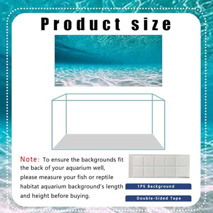 24X12IN Natural Undersea Aquarium Background, Undersea Beach Fish Tank Background, with 8 EVA Double-Sided Tape - color: Sea, size: 24X12in/60X30cm