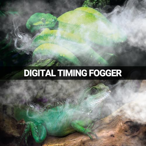 REPTI ZOO 4L Reptile Fogger Mister, Reptile Humidifier with Integrated Water Tank Design for Reduced Leaking, Ultra Quiet Terrariums Digital Tank Timing Humidifier, Intermittent Humidification Fogger