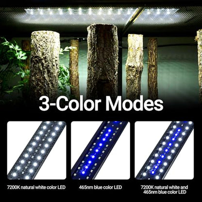 WACOOL TERRA Dimming LED UVB Reptile Light, 24“ LED Reptile Light Bar with Brightness Adjustment & 3 Light Modes, UVB 5.0