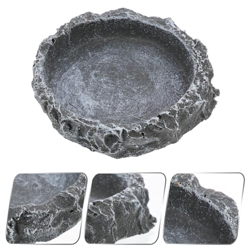 SUPVOX Reptile Food Container and Water Dish Resin Feeder Small Tortoise Feeding Bowl Multi-Function Pet Food Storage Basin for Terrarium Use