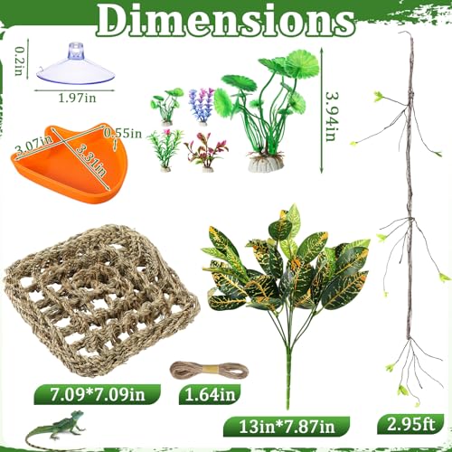 Foilswirl Bearded Dragon Tank Accessories Resin Reptile Castle Hammock Plants Climber Vines Jungle Terrarium Branch Plants Habitat Decoration for Hiding Climbing Snake Gecko Lizard Chameleon - style: Resin Reptile Castle