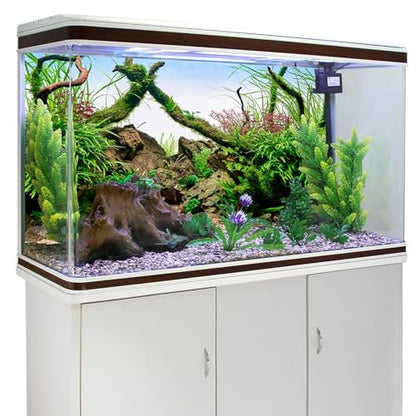 YongFoto Fish Tank Background 30x12 inch Aquarium Background River Bed Waterweeds Moss Lake Aquatic Plant Undersea Tree Branch Backdrop Reptile Habitat Terrarium Background - color: Green-5, size: 30x12in/75x30cm