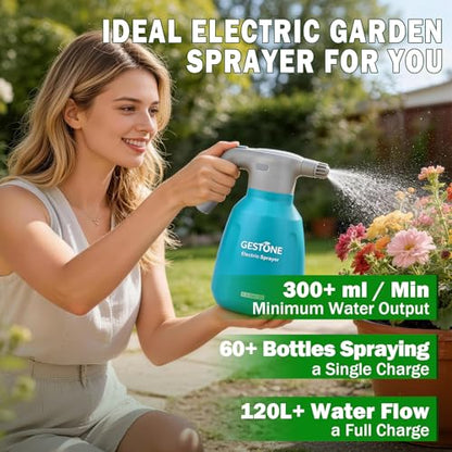 Electric Spray Bottle 1/2 Gallon Plant Mister with Spraying Rod | Automatic Electric Water Sprayer, Adjustable Nozzle, Spray 60 Bottles Once Charge, For Plant Fertilizing,Weeding and Cleaning