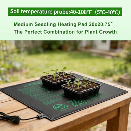 Bestio Waterproof Seedling Heat Mat, 20×20.75 in Heat Mats for Seed Starting, MET Certified Seed Mat, Suitable for Indoor Gardening, Germination - size: 20" x 20.75"- 1 Pack