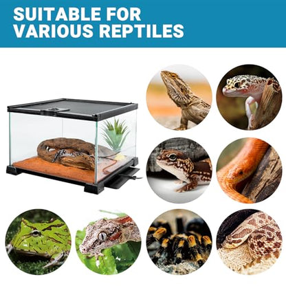 Reptile Heat Pad with Dimming Thermostat, 8" X 12" 16W Heating Pad Combo Set for 30-40 Gallon Reptile Tank, Under Tank Heater for Reptiles, Turtle, Snake, Lizard, Hermit Crab, Frogs, Seed - size: 16W