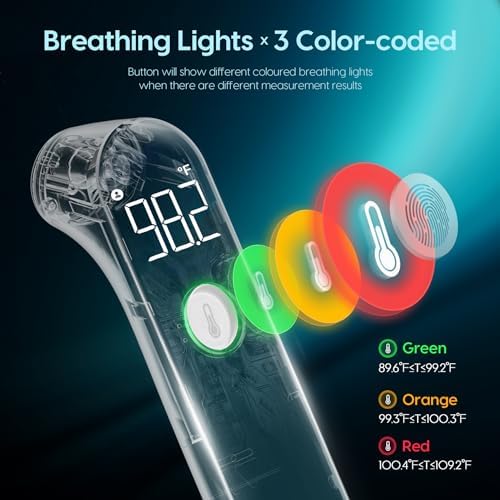 Viproud Thermometer for Adults and Kids, Fast Accurate Baby Thermometer | 1 second Result, Fever Alarm, Mute Mode, Body & Object Mode, 35 Memory Recall, Baby Essentials, Lifetime Support - color: White
