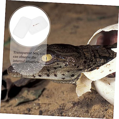 HANABASS Compartments Reptile Egg Incubation Tray Professional Hatching Box for Snakes Lizards and Other Reptiles with Thermometer Easy to Clean and Reusable