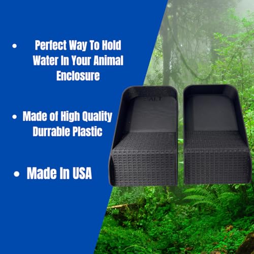 Hermit Crab Watering Pool | Platform Pool Accessory with Access Ramp for Hermit Crabs | 6.5" x 4" | Made in USA (Salt + Fresh Set, Black) - color: Salt + Fresh Set, Black