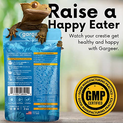 Gargeer 2oz Gentle Geck Mango Diet - Crested Gecko Food. Made in USA | Drive picky geckos wild! A irresistible organic mango superfood blend loaded with gut-safe probiotics and antioxidants - size: 2 Ounce (Pack of 1)