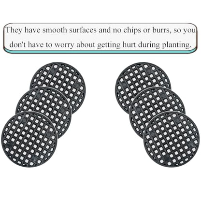 HAHIYO 50PCs 1.8Inch/4.5cm Black Round PP Plastic Flower Pot Hole Mesh Pad Bottom Grid Mat Bonsai Drainage mesh Hole Screens Gasket Prevent Soil Loss Breathable Gasket Drainage Netting for Bonsai - size: Round-1.8In-50P