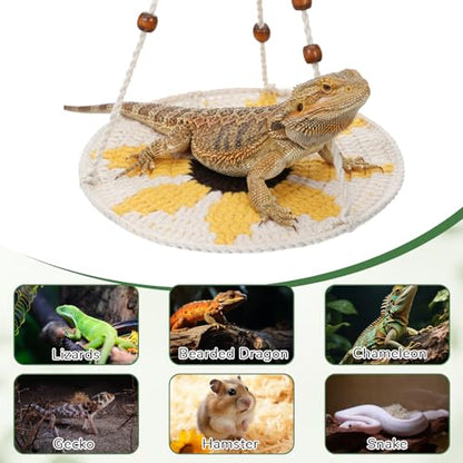 Reptile Hammock Large Bearded Dragon Bed Small Lizard Cage Habitat Tank Accessories Hanging Pet Platform Carrier for Lizard Cage Gecko Chameleon Birds Rats Gecko Lguana Reptiles Snakes