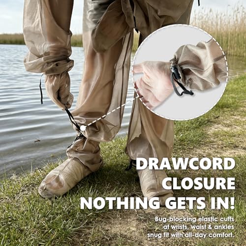 IC ICLOVER 4-Piece Mosquito Jacket Large/X-Large+16inch Animal Handling Gloves, Bug Jacket with Hood, Mosquito Net Suits for Gardening Fishing，Anti-bite Dog Cat Bird Reptile Control Protection