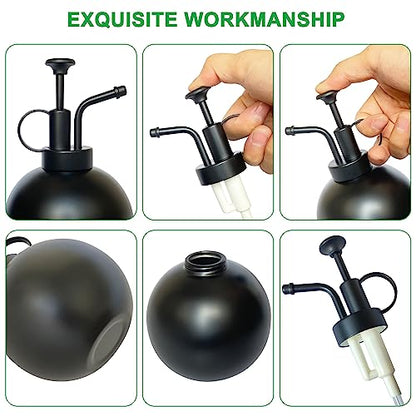 Stainless Steel Plant Sprayer, Small Watering Can, Modern Gardening Tool for Indoor Potted Plants - color: 17oz/matte black