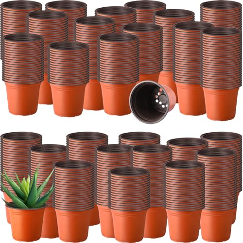 Hushee 1500 Pcs Plastic Plants Nursery Pots - Seed Starting and Seedling Planters With Drainage Holes for Indoor Outdoor Flower Transplanting - color: Classic, size: 4 Inch