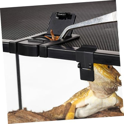 Luxshiny 6pcs Reptile Tank Buckles Escape Latches for Glass Terrariums Feeding Boxes Lightweight Plastic Locks for Turtle Scorpion Cricket Crab Enclosures